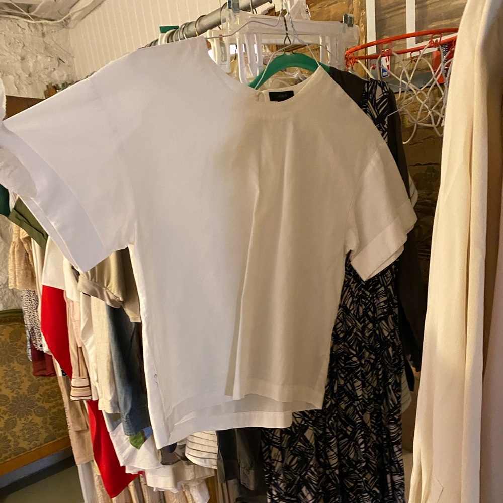 J crew white boxy blouse